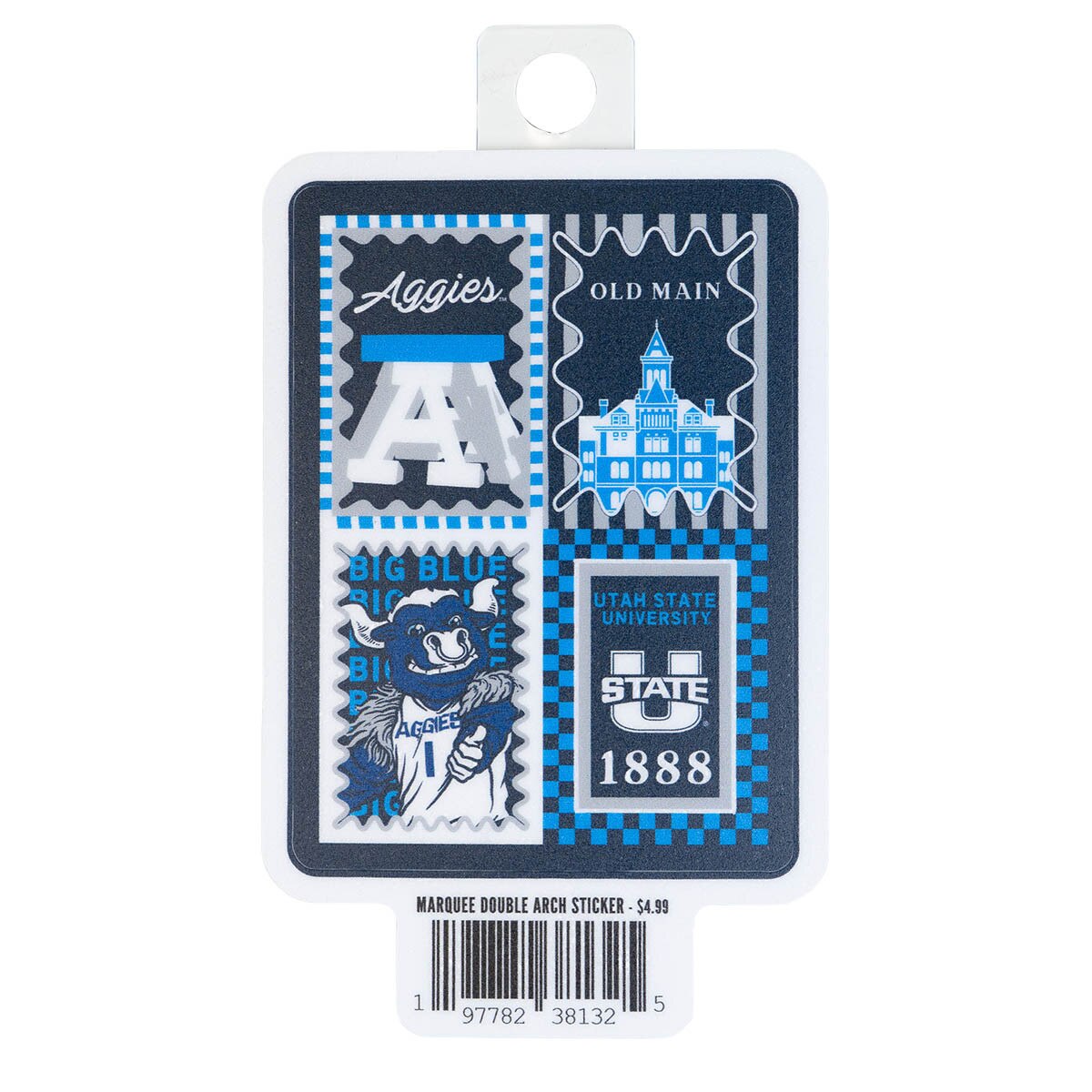 Utah State Four Stamp Sticker - 4 In.